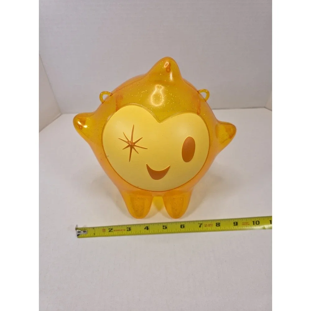 Disney WISH Star Plastic Yellow Popcorn Bucket W/ Branded Detachable Carry Strap